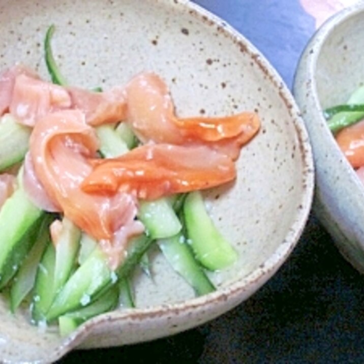 夏レシピ☆　塩麹入「赤貝と胡瓜の酢の物」